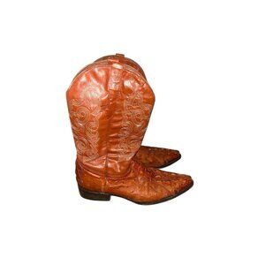 Team West Cognac Crocodile Print Leather Western Cowboy Boots Men's Size 11
